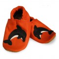 Lederfinkli - Delphin orange - Gr. 19-20