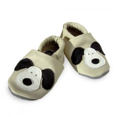 Lederfinkli - Hündli beige - Gr. 21-22