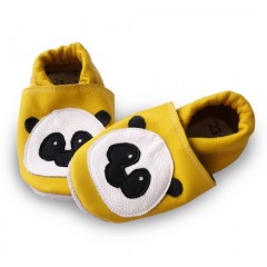 Lederfinkli - Panda gelb - Gr. 27-28